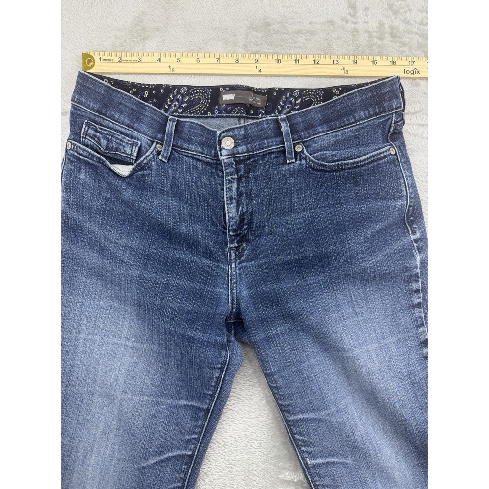 Levis 525 Perfect Waist Straight 31 X 32 Women's Jeans 12M Blue Cotton Stretch - Picture 8 of 14
